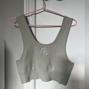 H&M Soft Sage Seamless Crop Tank Top